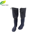 Black outsole knee rubber boots for fishing